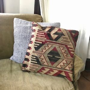 Set of 2 Pottery Barn Kilim Aztec Pillow Covers